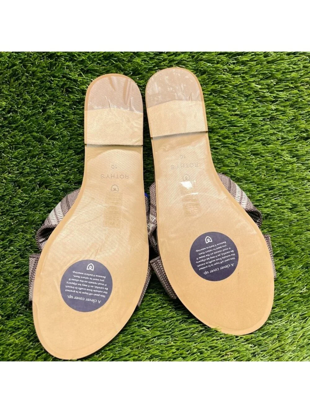 Rothy's The Knot Womens Size 10 Brown Taupe Beach Casual Outdoor Slide Sandals